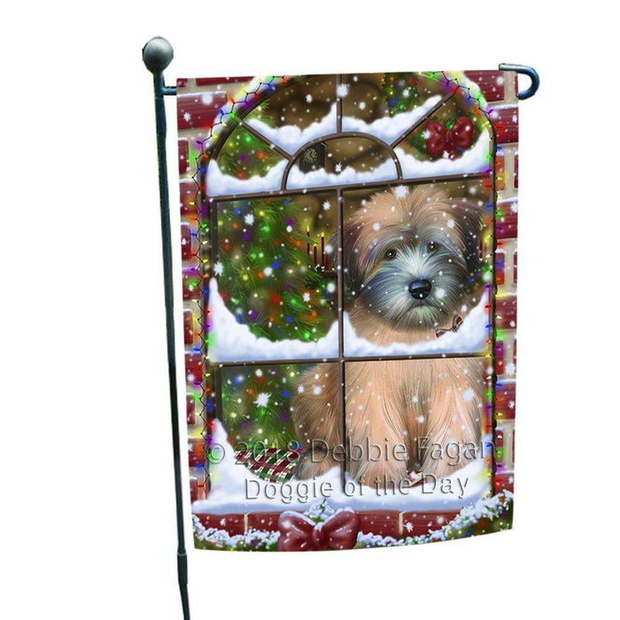 Please Come Home For Christmas Wheaten Terrier Dog Sitting In Window Garden Flag GFLG53713