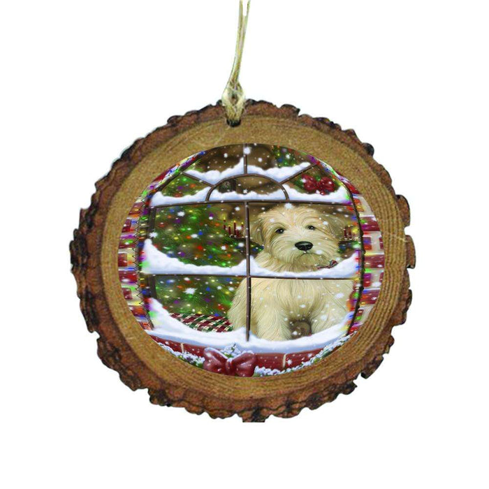 Please Come Home For Christmas Wheaten Terrier Dog Sitting In Window Wooden Christmas Ornament WOR49222