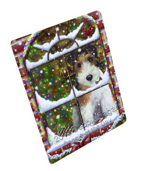 Please Come Home For Christmas Wire Fox Terrier Dog Sitting In Window Blanket BLNKT100236