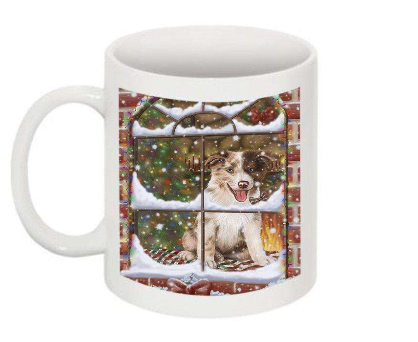 Please Come Home Happy Holidays Border Collie Dog Christmas Mug CMG0486