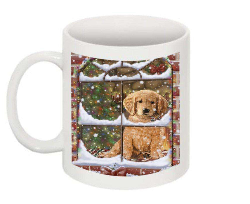 Please Come Home Happy Holidays Golden Retriever Dog Christmas Mug CMG0494