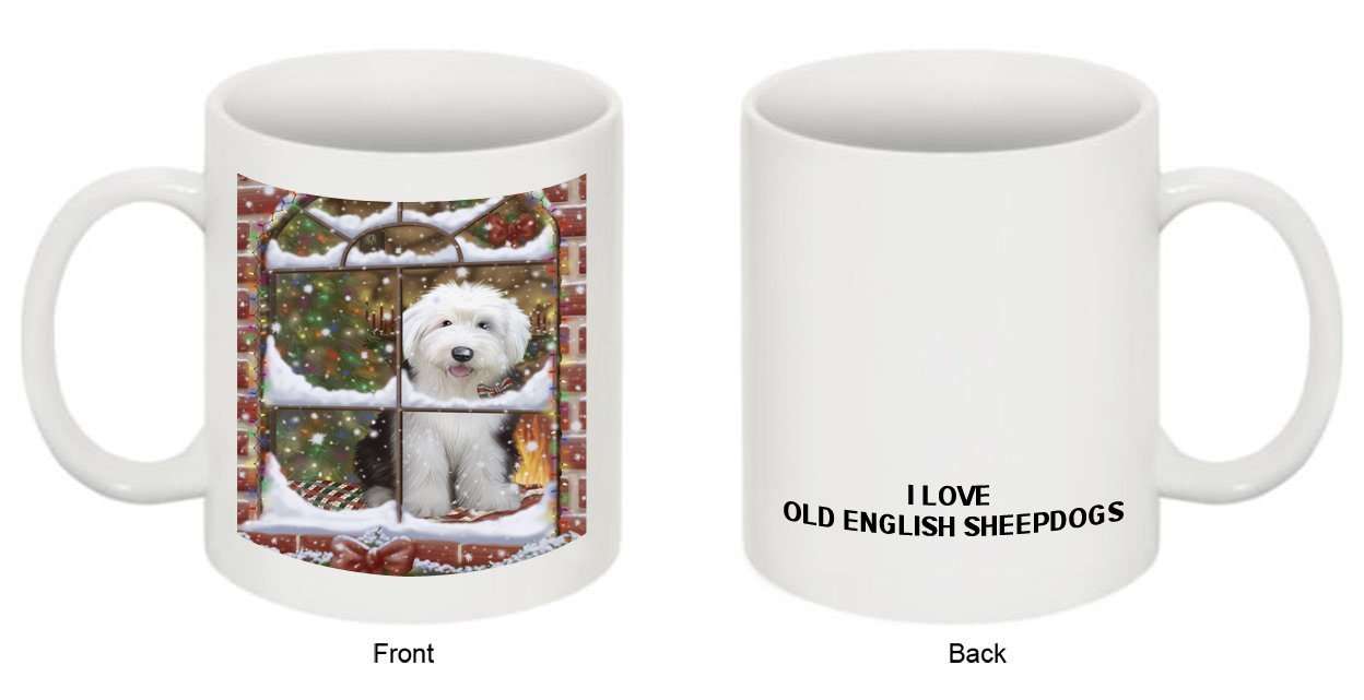Please Come Home Happy Holidays Old English Sheepdog Christmas Mug CMG0115
