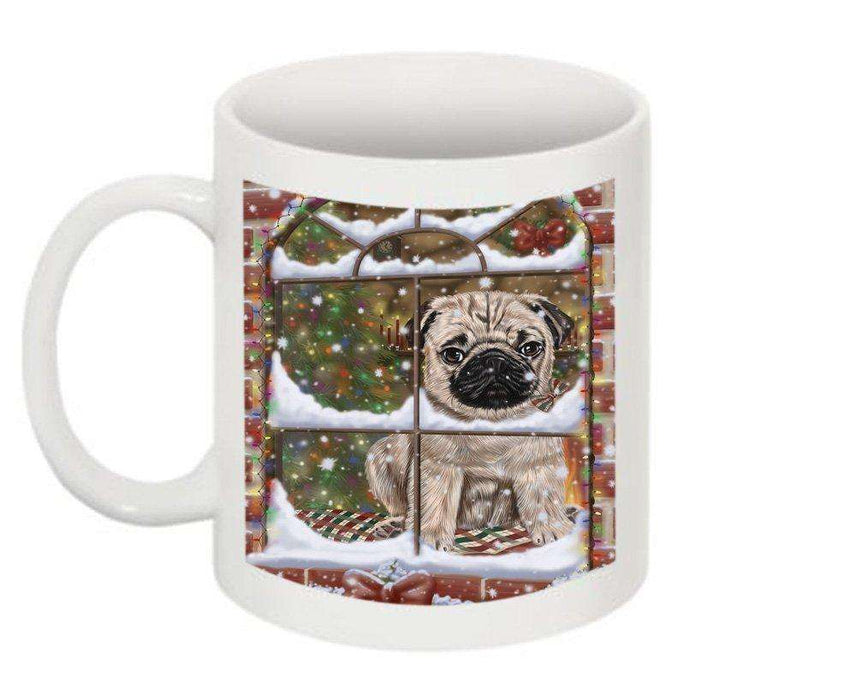 Please Come Home Happy Holidays Pug Dog Christmas Mug CMG0499
