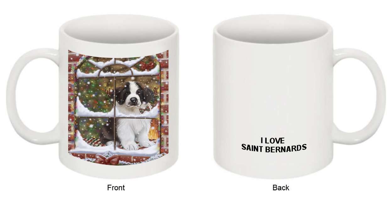 Please Come Home Happy Holidays Saint Bernard Dog Christmas Mug CMG0116