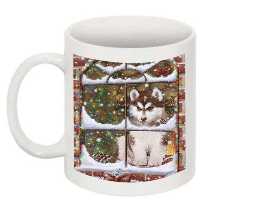 Please Come Home Happy Holidays Siberian Husky Dog Christmas Mug CMG0504