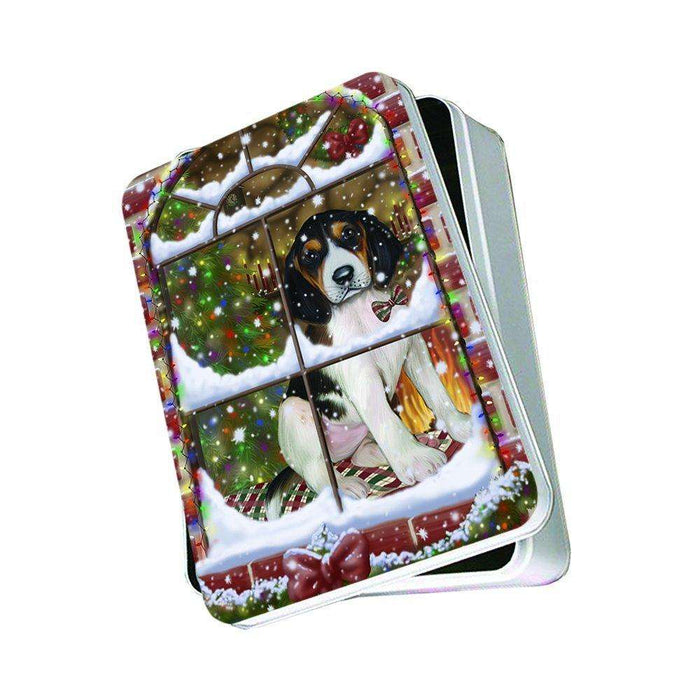 Please Come Home Happy Holidays Treeing Walker Coonhound Dog Christmas Photo Storage Tin PTIN0030