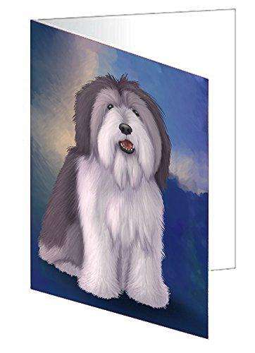 Polish Lowland Sheepdog Dog Handmade Artwork Assorted Pets Greeting Cards and Note Cards with Envelopes for All Occasions and Holiday Seasons