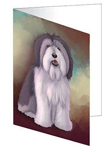 Polish Lowland Sheepdog Handmade Artwork Assorted Pets Greeting Cards and Note Cards with Envelopes for All Occasions and Holiday Seasons GCD48138