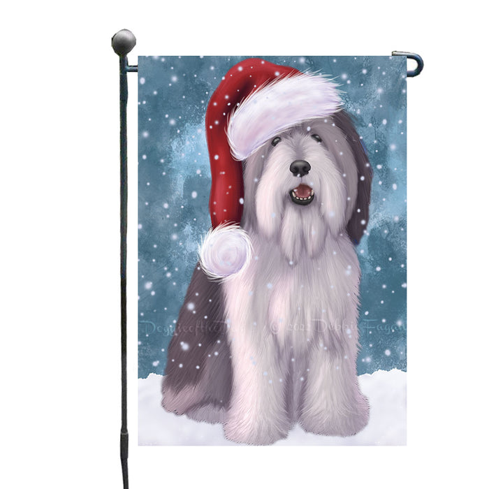 Christmas Let it Snow Polish Lowland Sheepdog Garden Flags Outdoor Decor for Homes and Gardens Double Sided Garden Yard Spring Decorative Vertical Home Flags Garden Porch Lawn Flag for Decorations GFLG68798