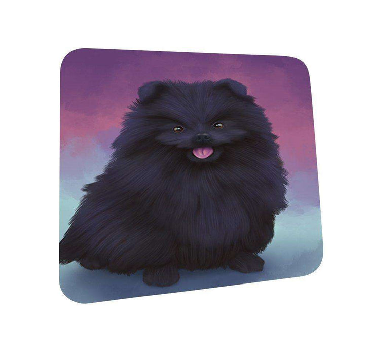 Pomeranian Black Dog Coasters Set of 4 CST48032