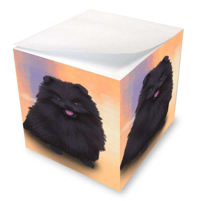 Pomeranian Black Dog Note Cube