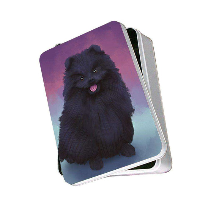 Pomeranian Black Dog Photo Storage Tin PITN48048
