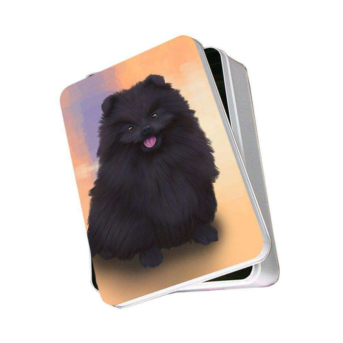 Pomeranian Black Dog Photo Tin