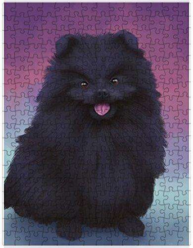 Pomeranian Black Dog Puzzle with Photo Tin