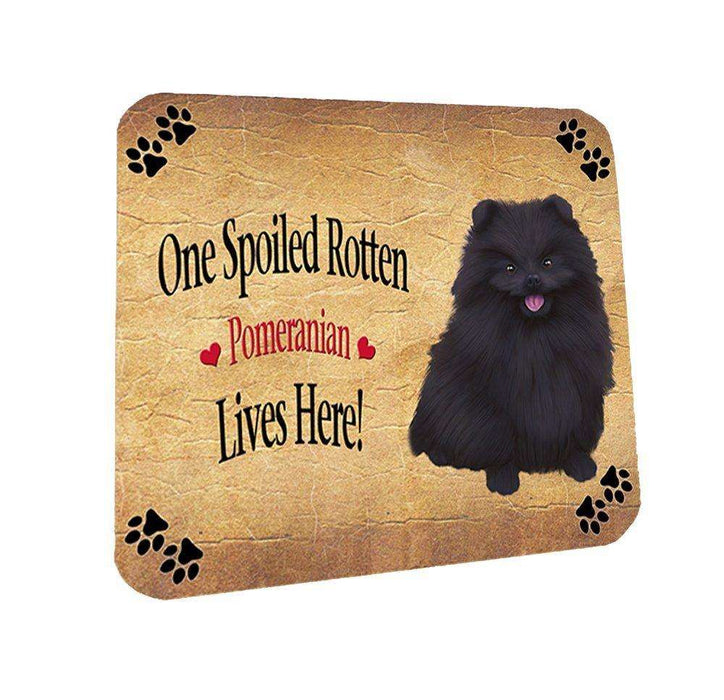 Pomeranian Black Spoiled Rotten Dog Coasters Set of 4