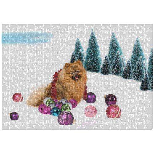 Pomeranian Christmas 300 Pc. Puzzle with Photo Tin