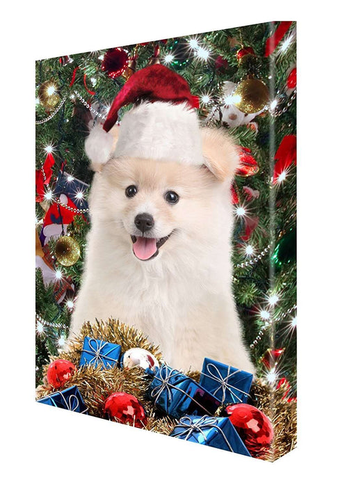 Pomeranian Dog Christmas Canvas 18 x 24