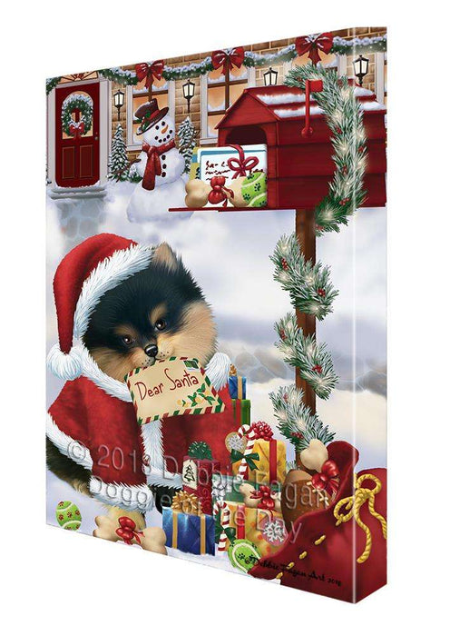 Pomeranian Dog Dear Santa Letter Christmas Holiday Mailbox Canvas Print Wall Art Décor CVS103085
