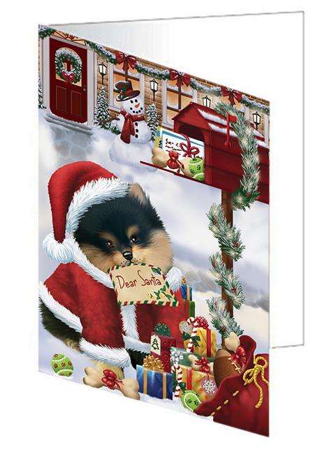 Pomeranian Dog Dear Santa Letter Christmas Holiday Mailbox Handmade Artwork Assorted Pets Greeting Cards and Note Cards with Envelopes for All Occasions and Holiday Seasons GCD65774