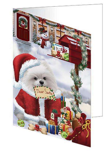 Pomeranian Dog Dear Santa Letter Christmas Holiday Mailbox Handmade Artwork Assorted Pets Greeting Cards and Note Cards with Envelopes for All Occasions and Holiday Seasons GCD65777