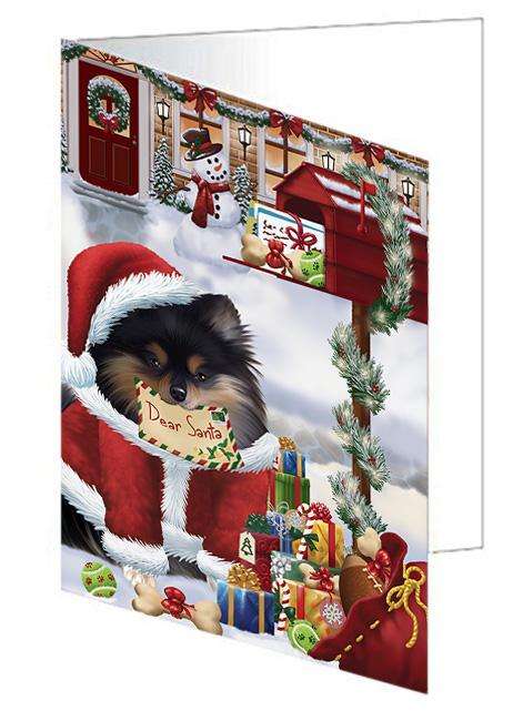 Pomeranian Dog Dear Santa Letter Christmas Holiday Mailbox Handmade Artwork Assorted Pets Greeting Cards and Note Cards with Envelopes for All Occasions and Holiday Seasons GCD65780