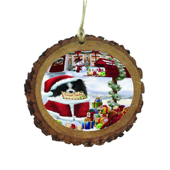 Pomeranian Dog Dear Santa Letter Christmas Holiday Mailbox Wooden Christmas Ornament WOR49070