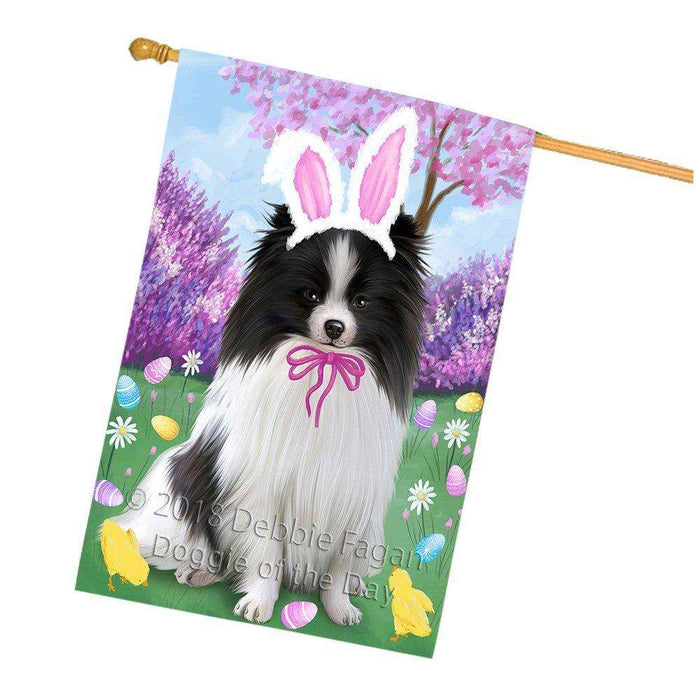 Pomeranian Dog Easter Holiday House Flag FLG49314