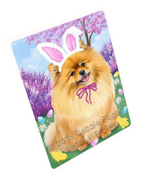 Pomeranian Dog Easter Holiday Tempered Cutting Board C51900