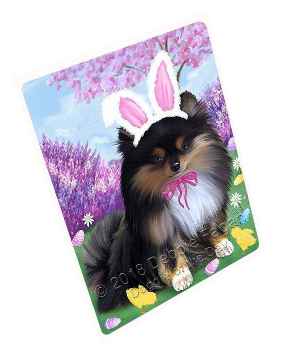 Pomeranian Dog Easter Holiday Tempered Cutting Board C51906