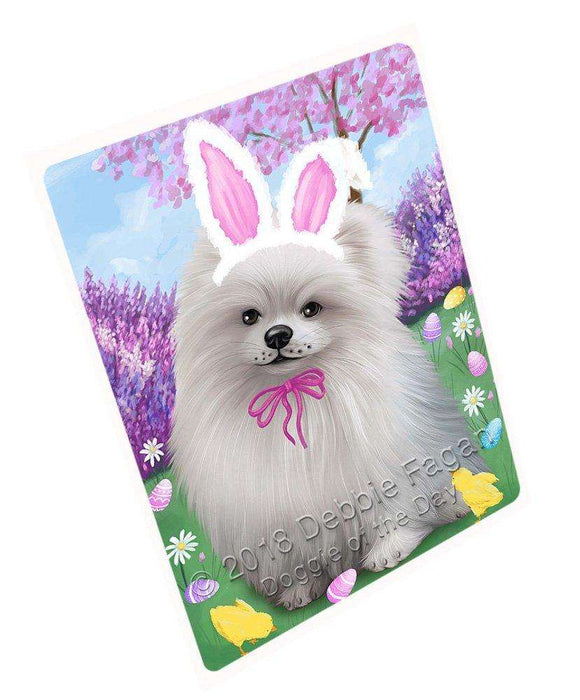 Pomeranian Dog Easter Holiday Tempered Cutting Board C51909