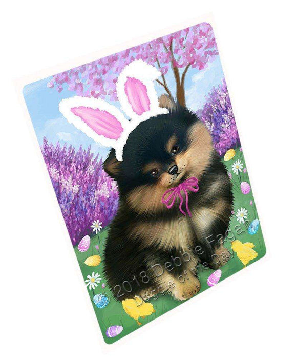 Pomeranian Dog Easter Holiday Tempered Cutting Board C51912