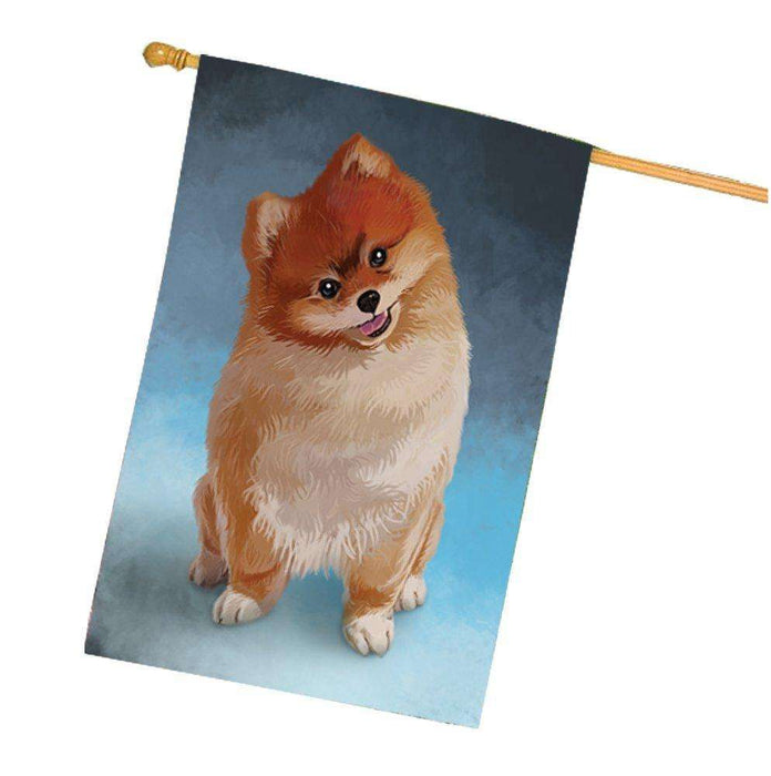 Pomeranian Dog House Flag FLGA48046