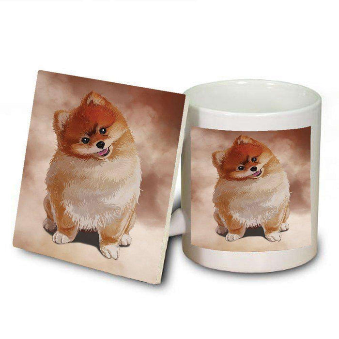 Pomeranian Dog Mug and Coaster Set