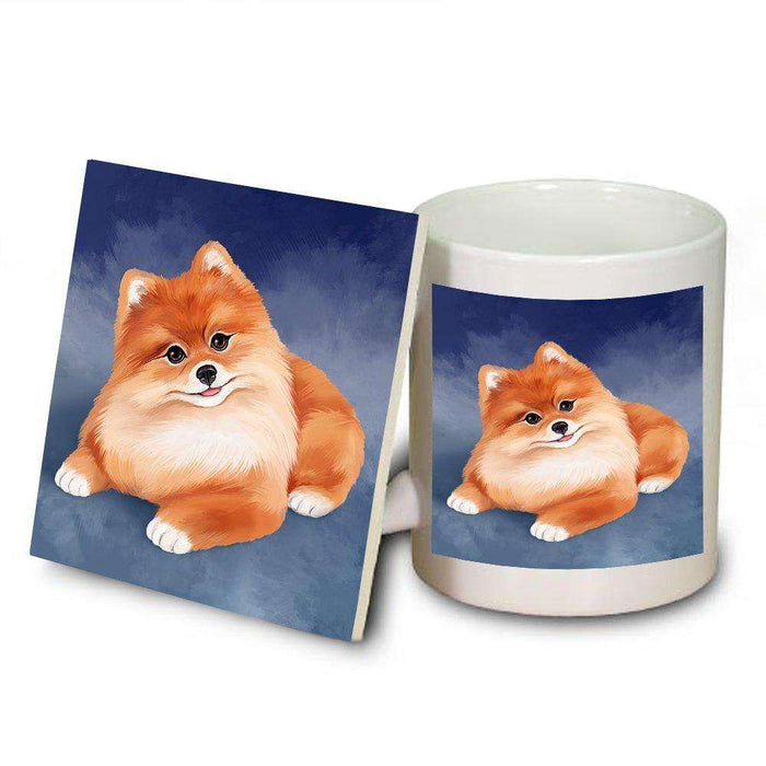 Pomeranian Dog Mug and Coaster Set