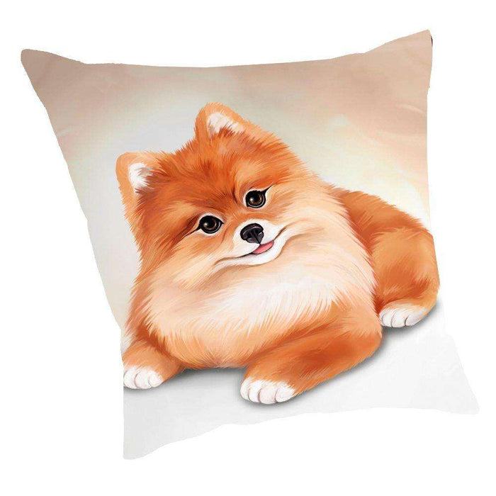 Pomeranian Dog Throw Pillow D041