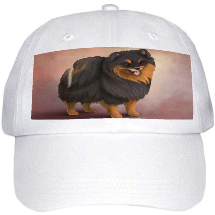 Pomeranian Spitz Dog Ball Hat Cap Off White