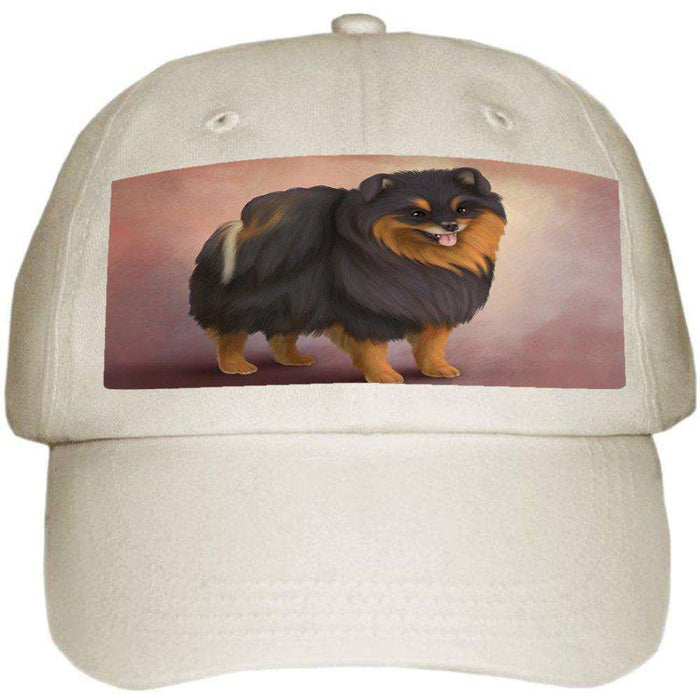 Pomeranian Spitz Dog Ball Hat Cap Off White