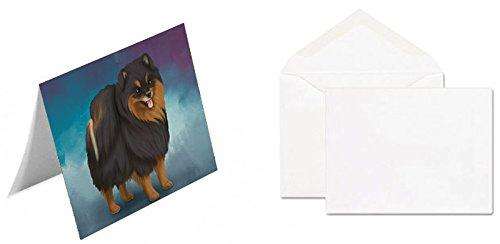 Pomeranian Spitz Dog Handmade Artwork Assorted Pets Greeting Cards and Note Cards with Envelopes for All Occasions and Holiday Seasons GCD48159