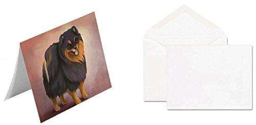 Pomeranian Spitz Dog Handmade Artwork Assorted Pets Greeting Cards and Note Cards with Envelopes for All Occasions and Holiday Seasons