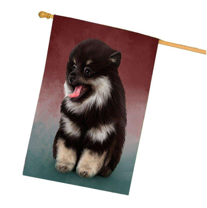 Pomeranian Spitz Dog House Flag FLGA48051