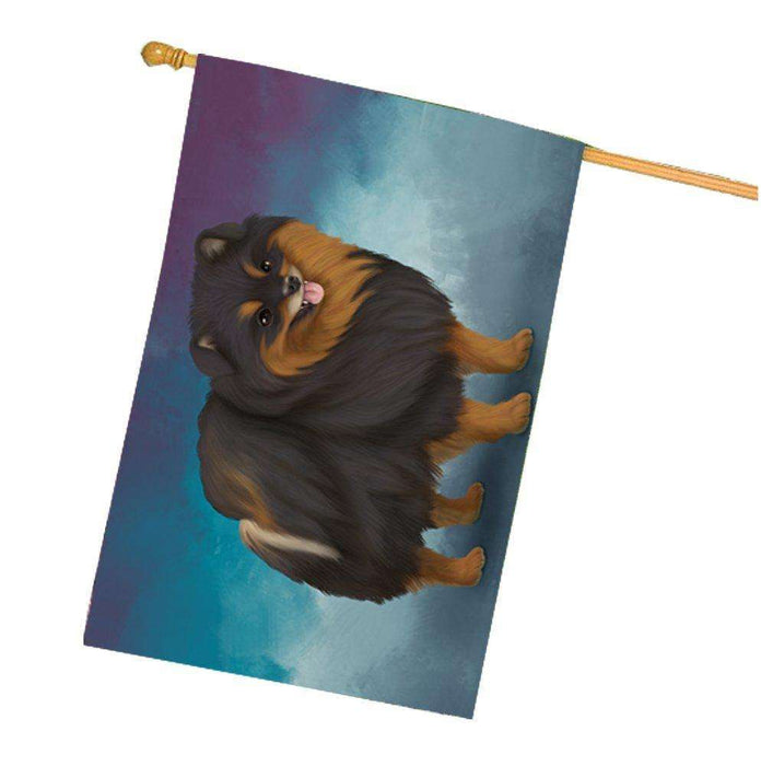 Pomeranian Spitz Dog House Flag FLGA48052