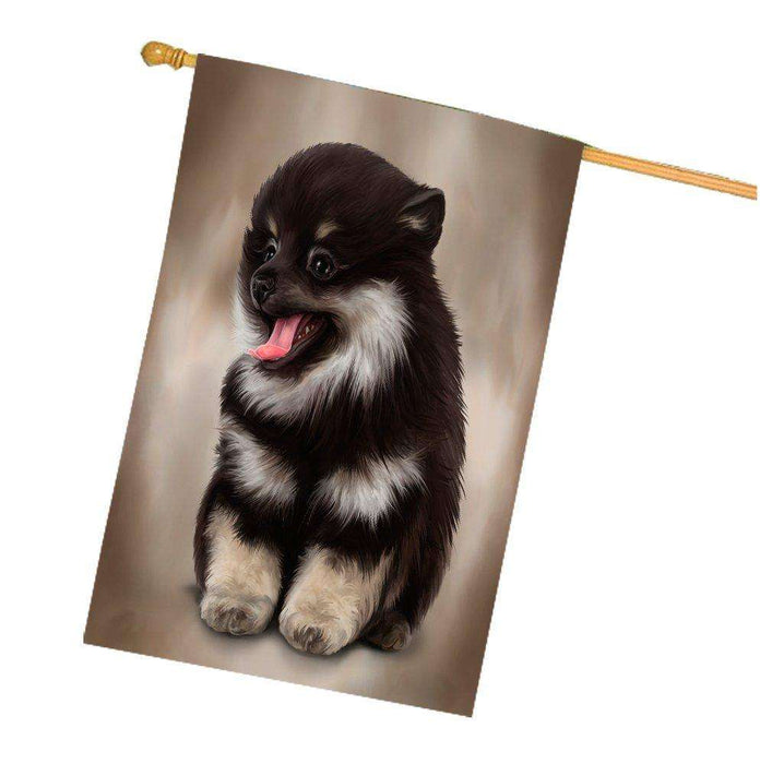 Pomeranian Spitz Dog House Flag HF030