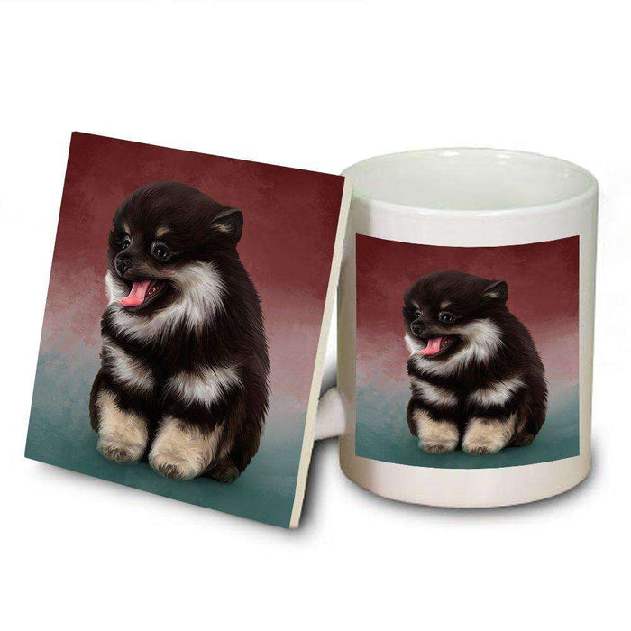 Pomeranian Spitz Dog Mug and Coaster Set MUC48042