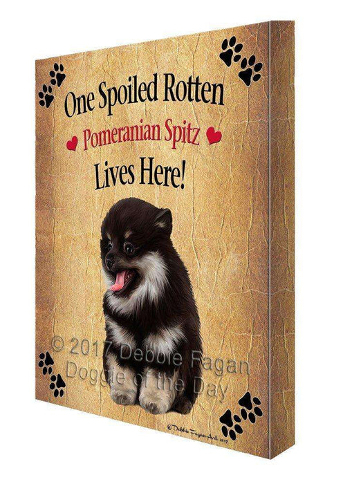 Pomeranian Spitz Spoiled Rotten Dog Canvas Wall Art D546