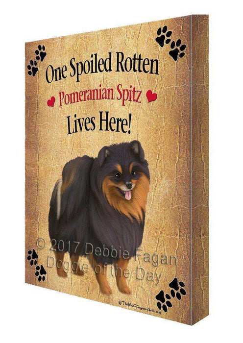 Pomeranian Spitz Spoiled Rotten Dog Canvas Wall Art D547