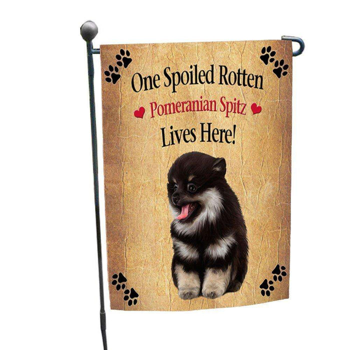 Pomeranian Spitz Spoiled Rotten Dog Garden Flag