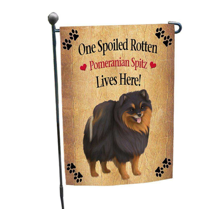 Pomeranian Spitz Spoiled Rotten Dog Garden Flag