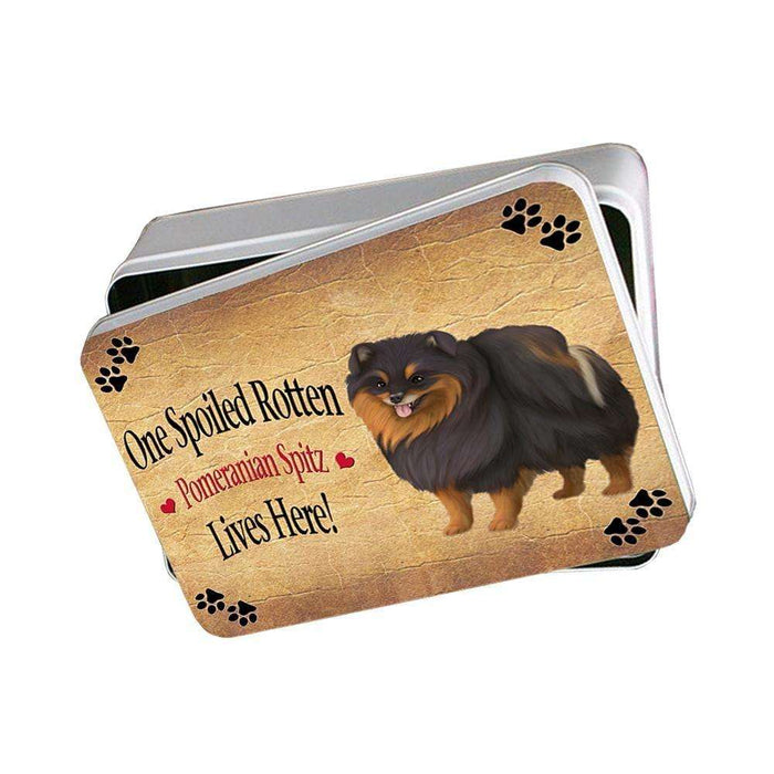 Pomeranian Spitz Spoiled Rotten Dog Photo Storage Tin