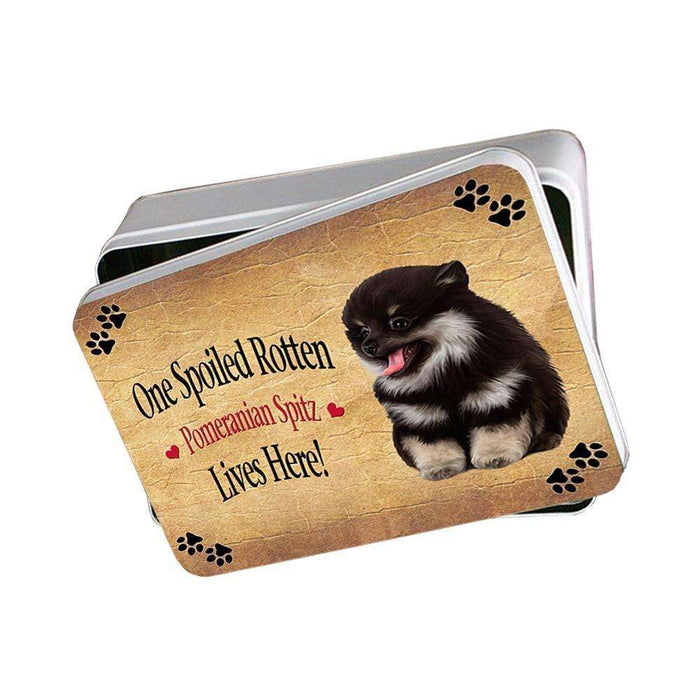 Pomeranian Spitz Spoiled Rotten Dog Photo Storage Tin