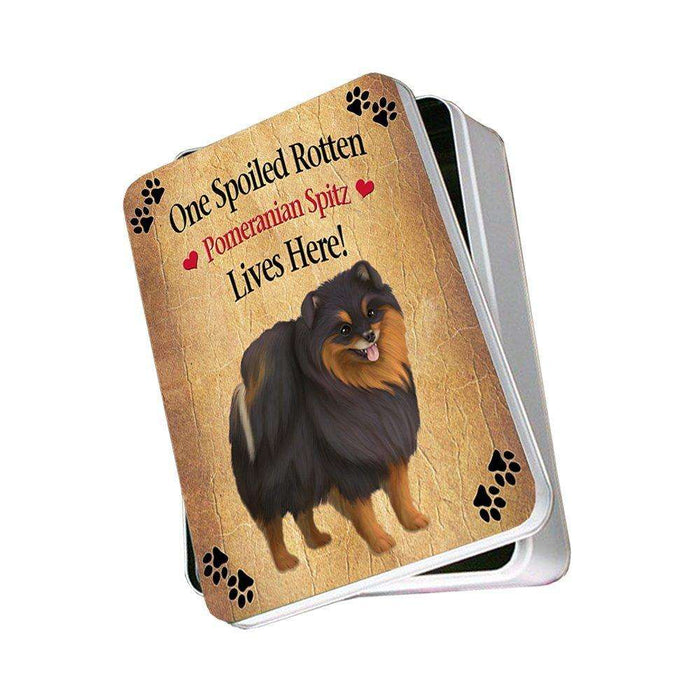 Pomeranian Spitz Spoiled Rotten Dog Photo Storage Tin